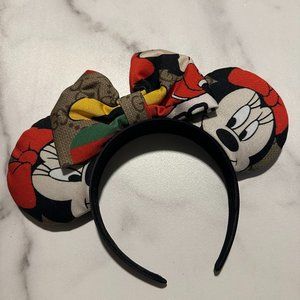 Minnie Mouse Guicci Print Mickey Mouse Ears